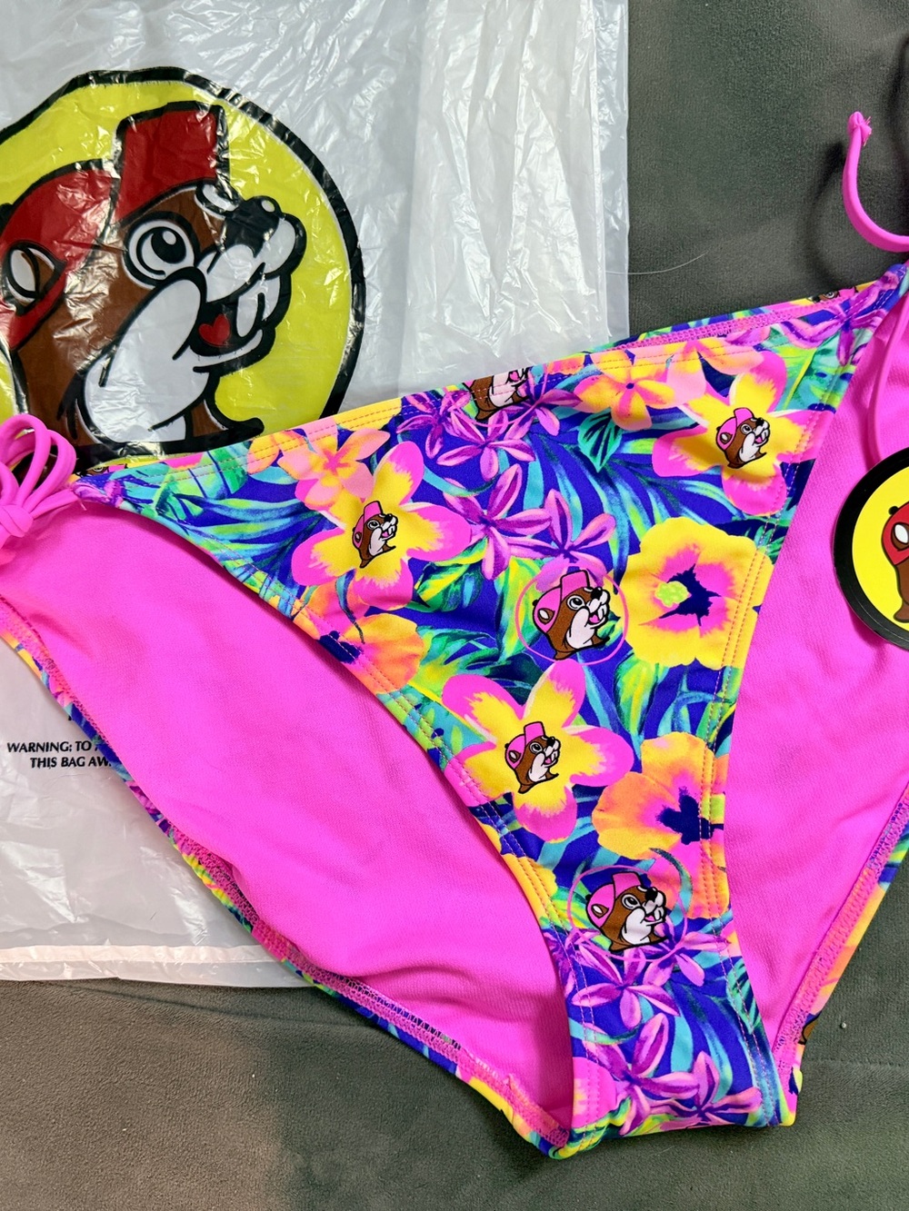 LG Women’s Buc-ee’s Pink Tropical Floral Bikini Bottom